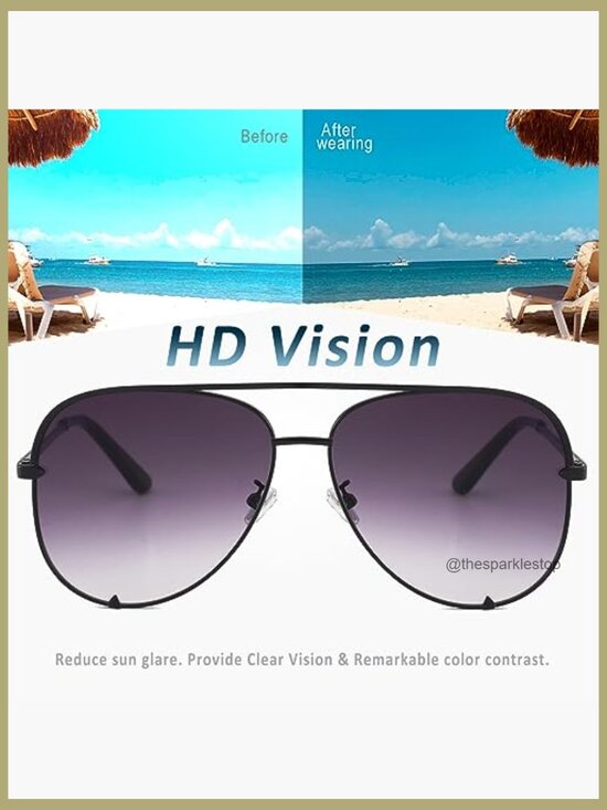 UV400 Aviator Sunglasses with Alloy Metal Frame main image 4